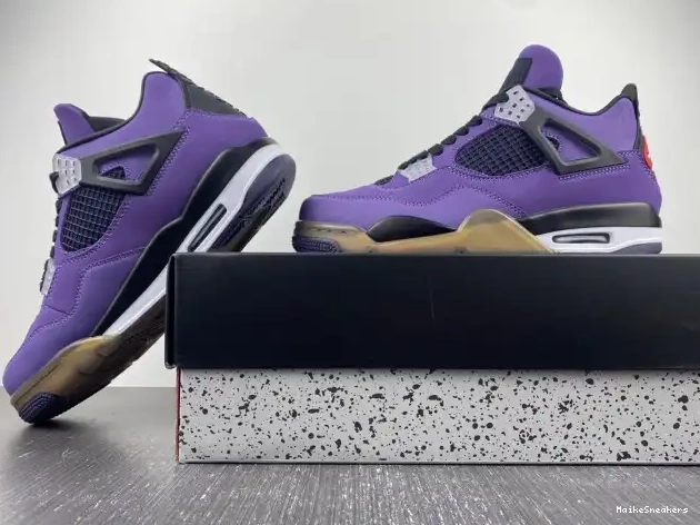 MaikeSneakers LN4 Retro 766296 Purple and 4 Travis (Friends Jordan Family) Scott 0420